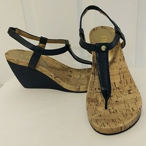 NWOT Chaps vedge sandals